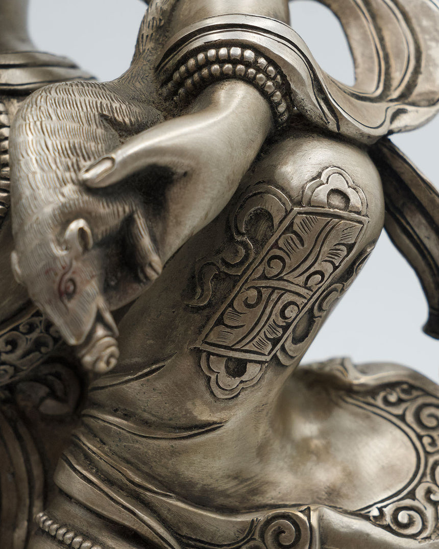 Lion Kuber Dzambala Copper Statue | God of wealth and prosperity