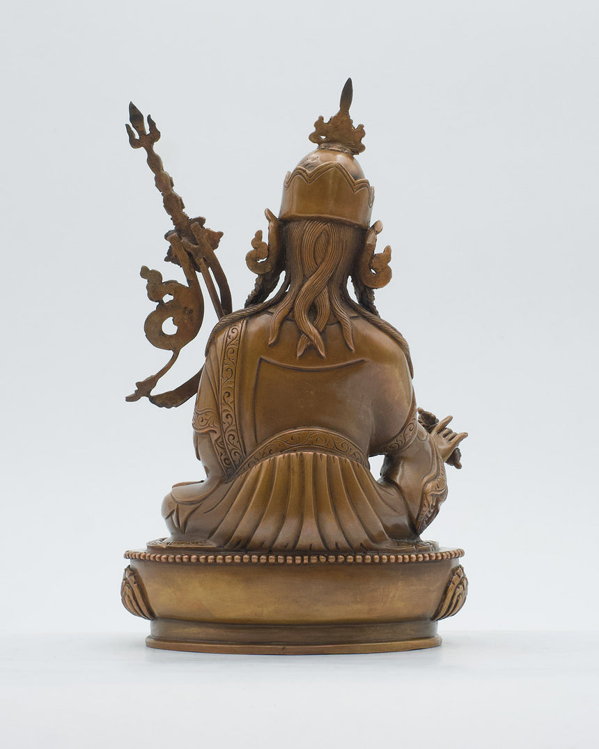 Guru Rinpoche Copper Oxidized Finish Statue | Tantric Buddhist Vajra master