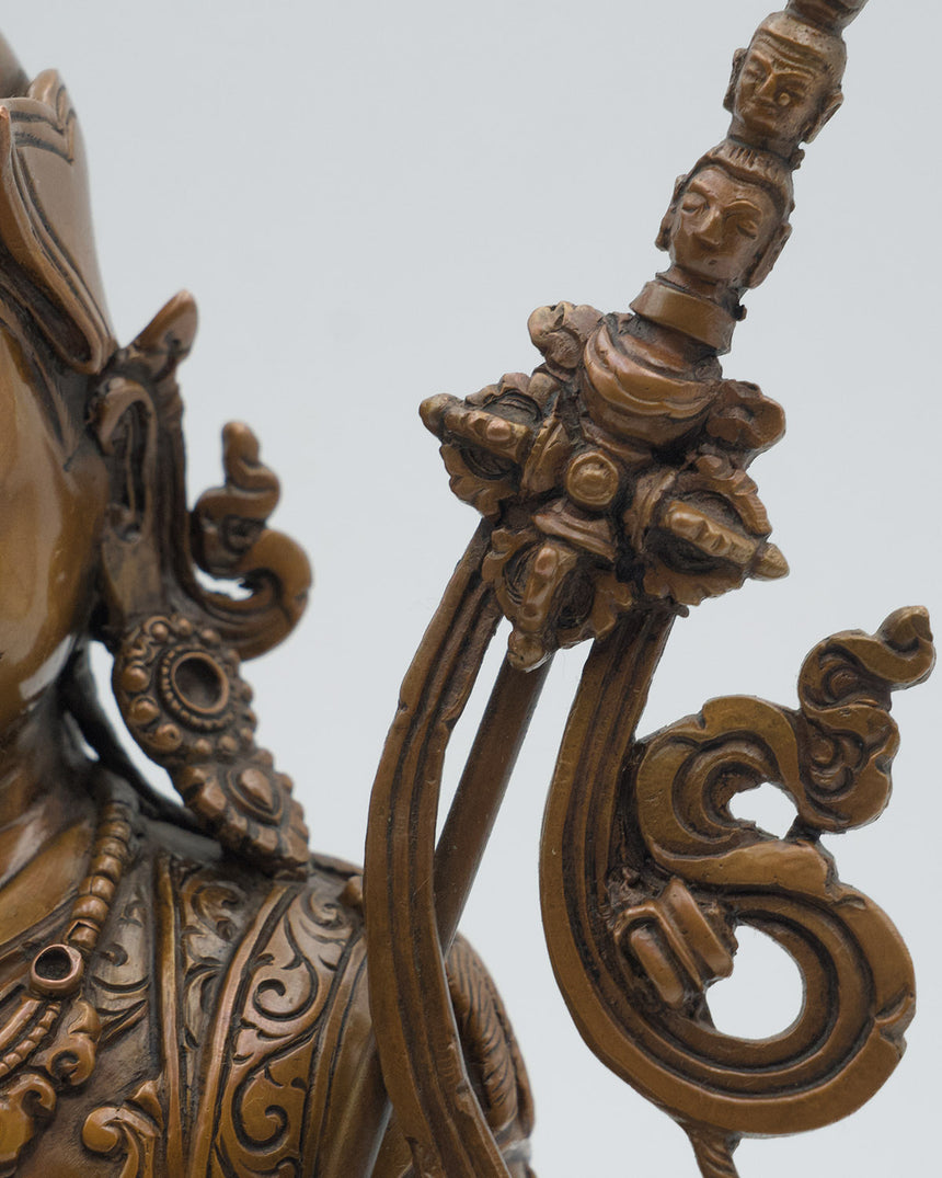 Guru Rinpoche Copper Oxidized Finish Statue | Tantric Buddhist Vajra master