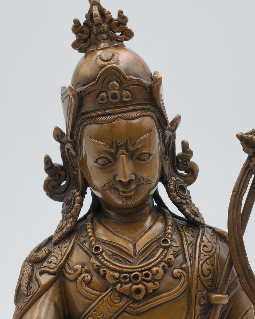 Guru Rinpoche Copper Oxidized Finish Statue | Tantric Buddhist Vajra master