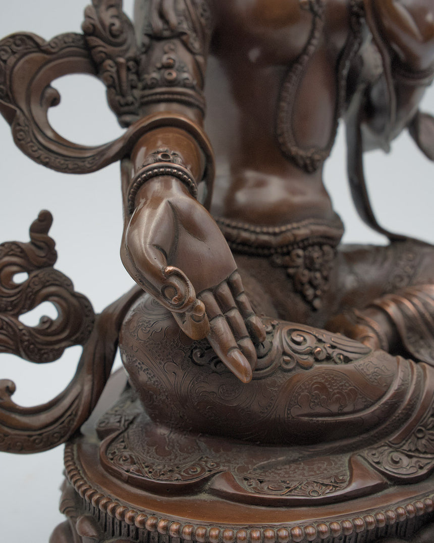 Green Tara Statue Copper Oxidized | Mother of all Buddhas