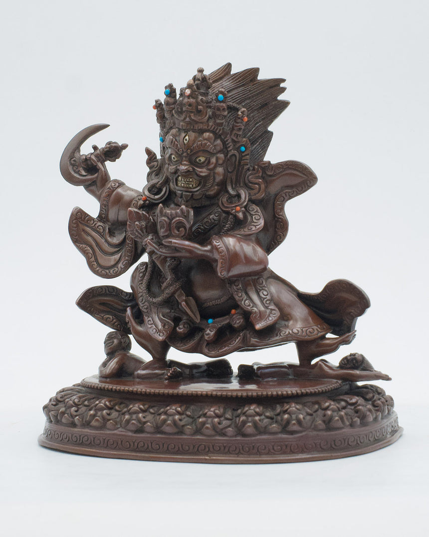 Kajupa Mahakala Copper Oxidized Statue | Dark Copper