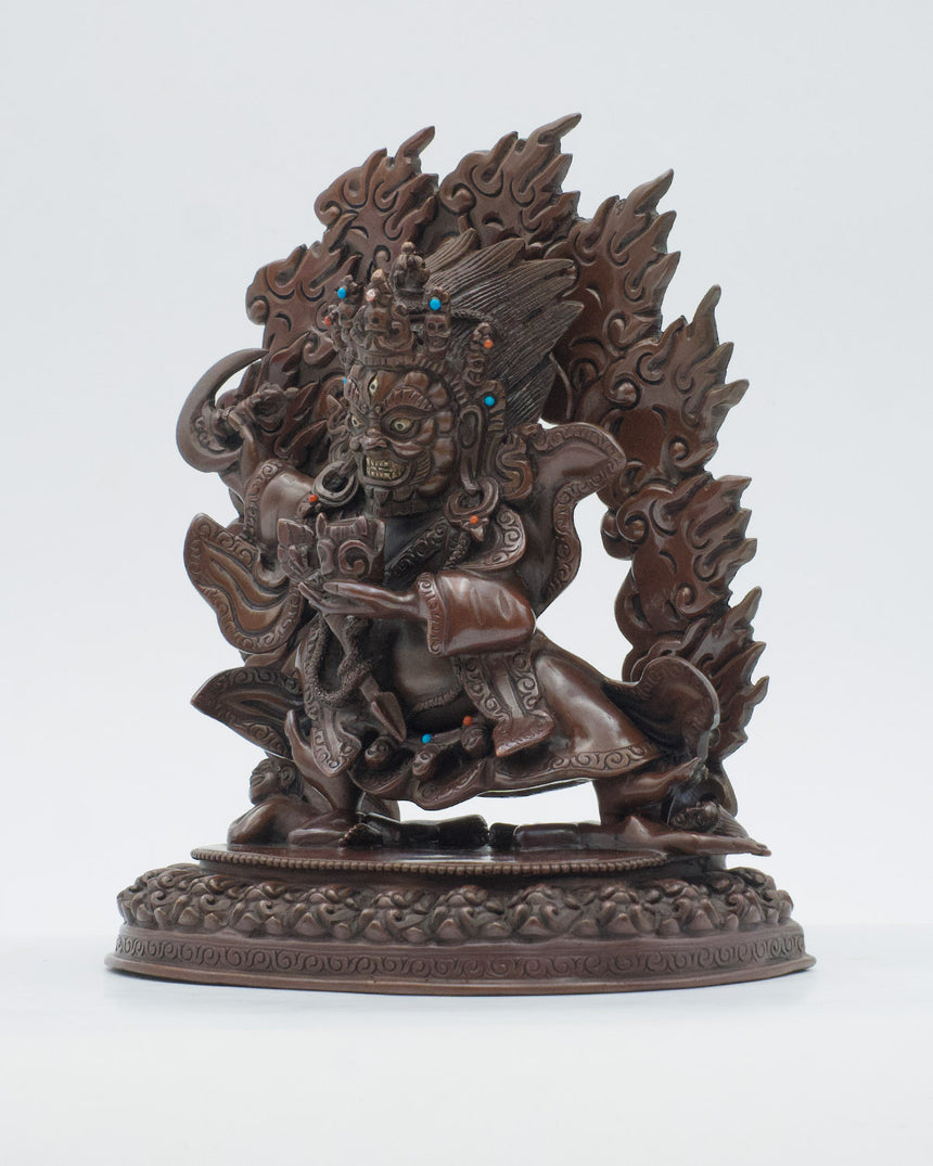 Kajupa Mahakala Copper Oxidized Statue | Dark Copper