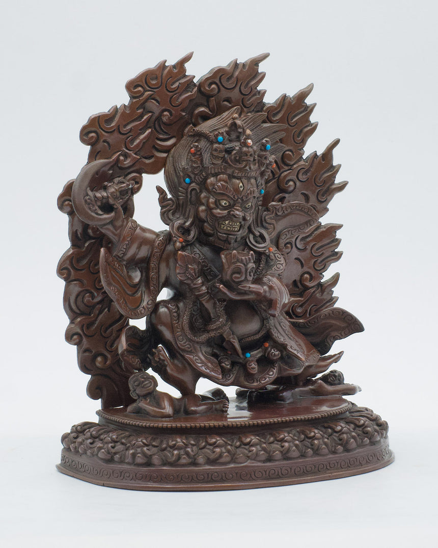 Kajupa Mahakala Copper Oxidized Statue | Dark Copper