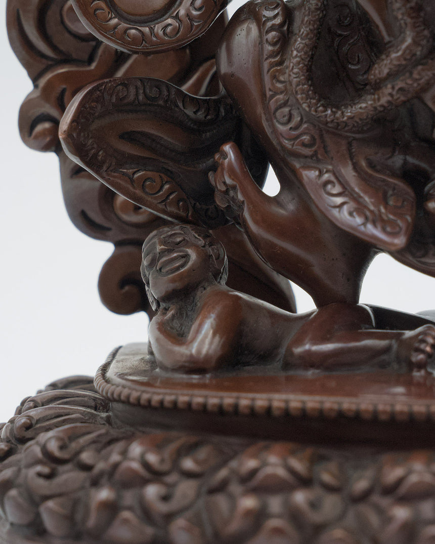 Kajupa Mahakala Copper Oxidized Statue | Dark Copper