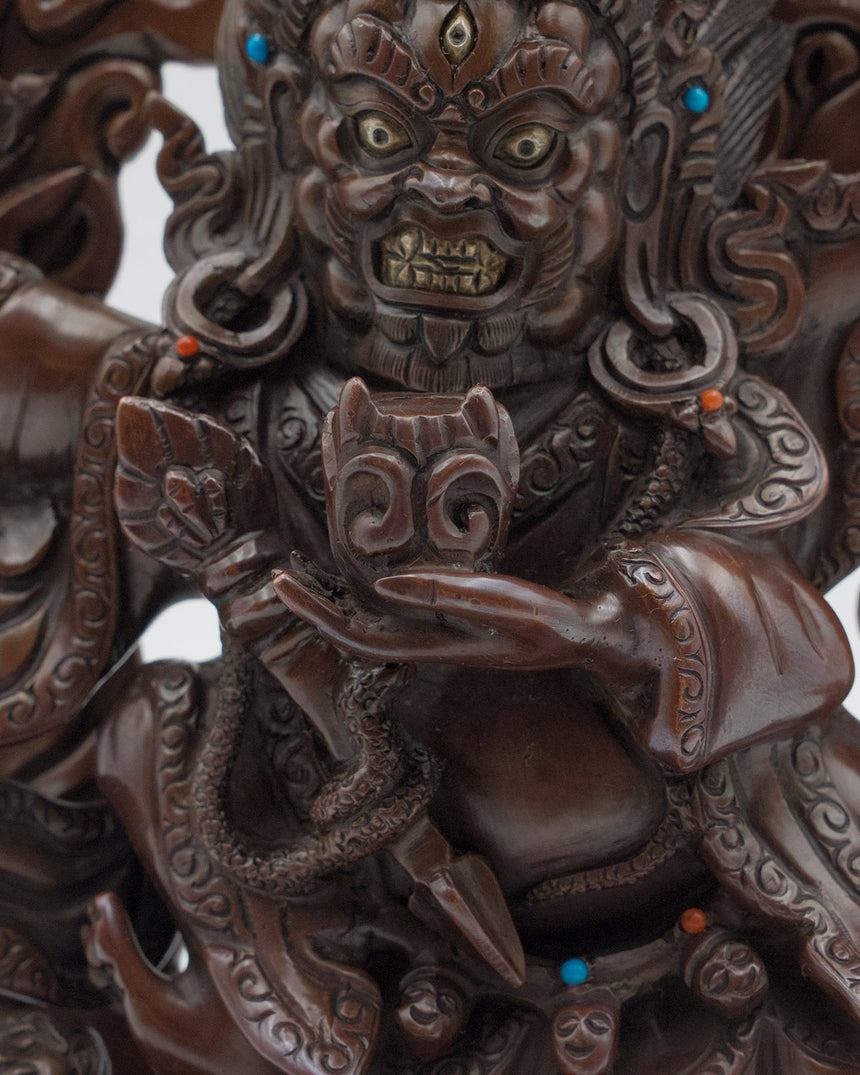 Kajupa Mahakala Copper Oxidized Statue | Dark Copper