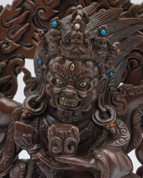 Kajupa Mahakala Copper Oxidized Statue | Dark Copper