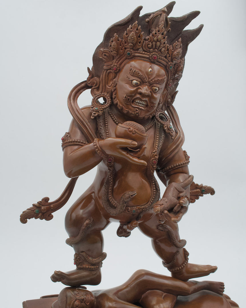 Dzambala Kuber Copper Statue | God of Wealth and Good Fortune