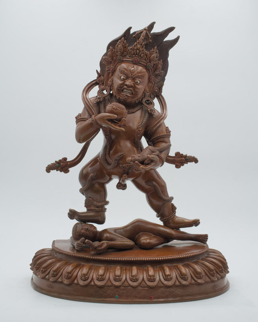 Dzambala Kuber Copper Statue | God of Wealth and Good Fortune