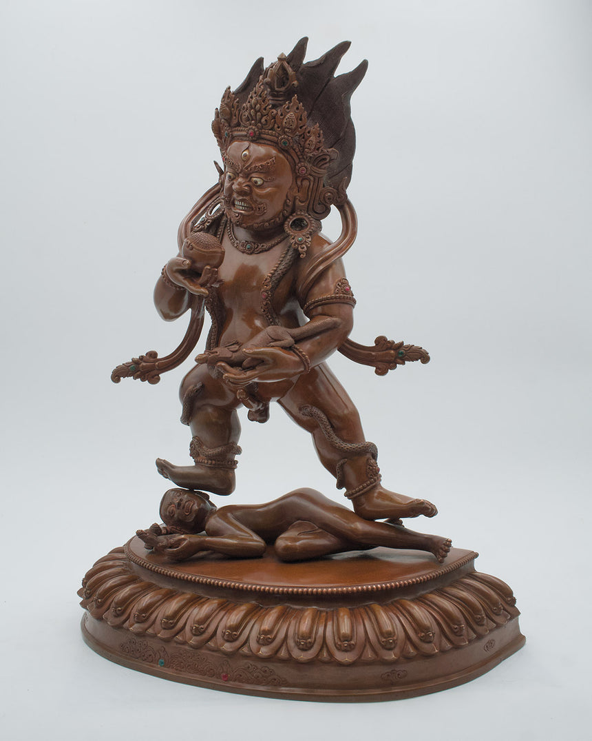 Dzambala Kuber Copper Statue | God of Wealth and Good Fortune