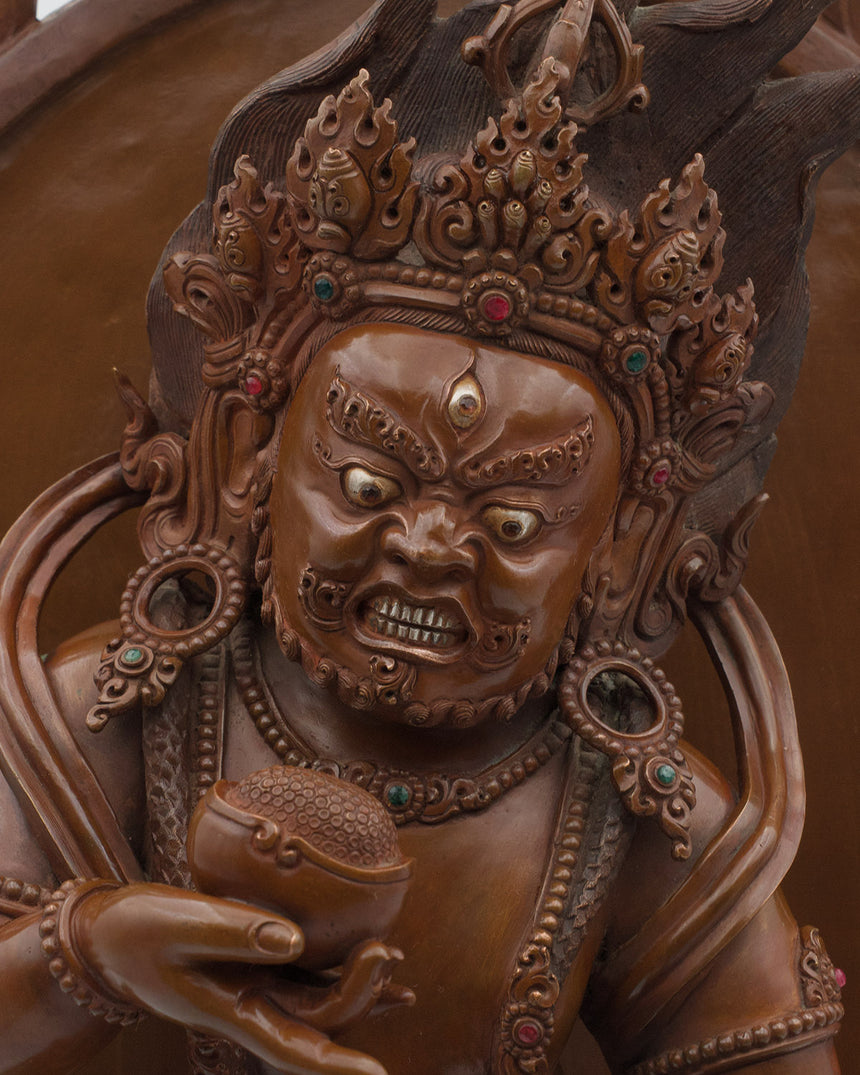 Dzambala Kuber Copper Statue | God of Wealth and Good Fortune