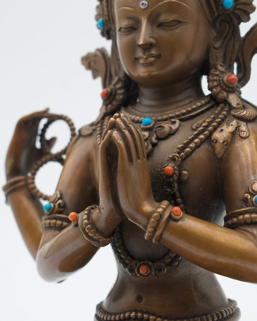 Chenrezig Copper Statue | Buddha of Compassion