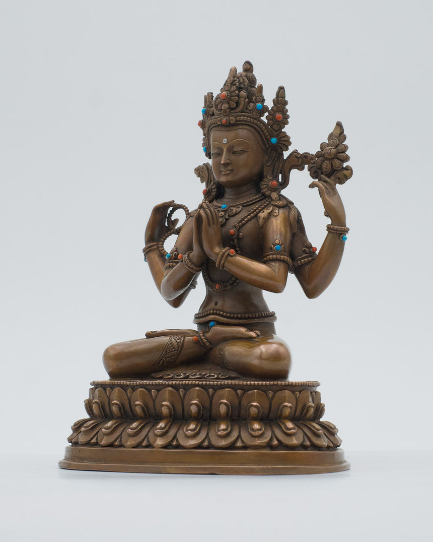 Chenrezig Copper Statue | Buddha of Compassion