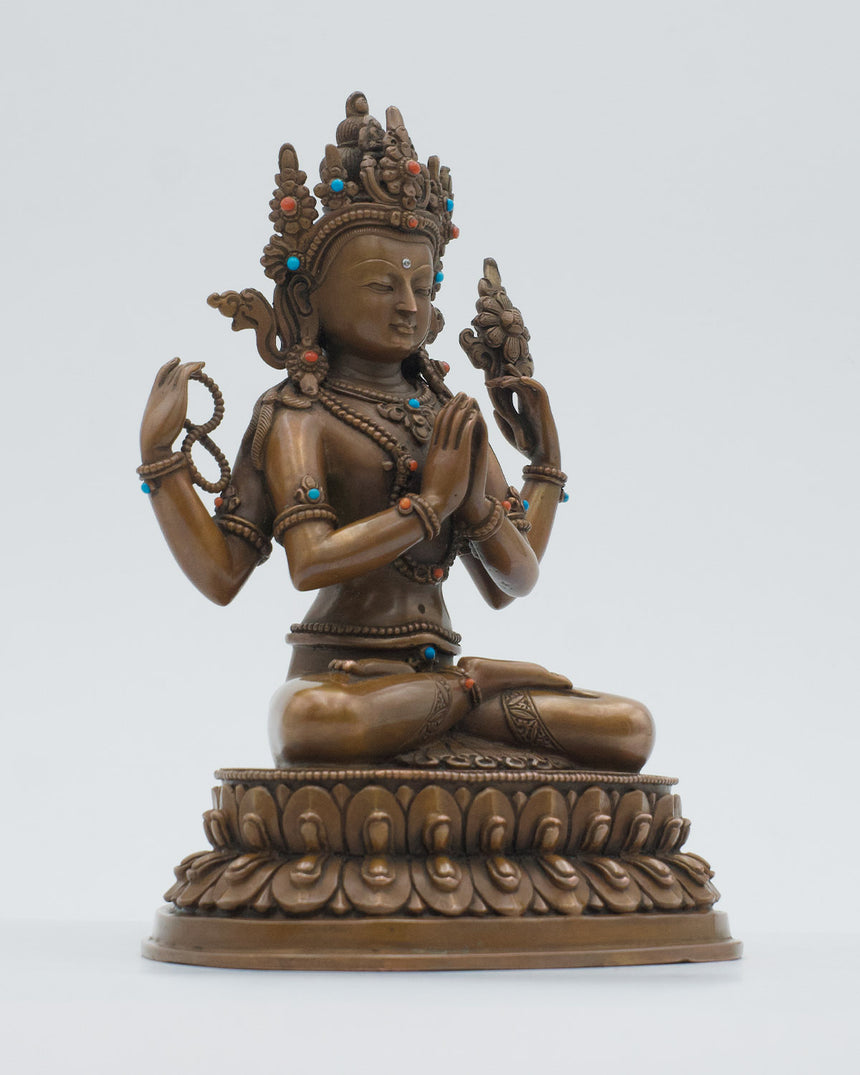 Chenrezig Copper Statue | Buddha of Compassion