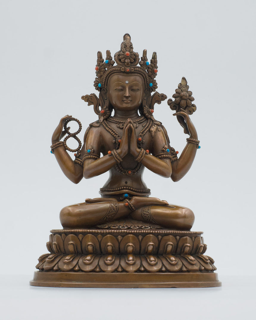 Chenrezig Copper Statue | Buddha of Compassion