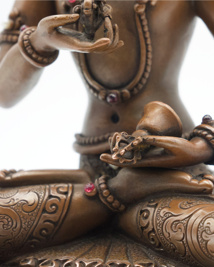 Vajrasattva Copper Oxidized Statue | Purification of Negative Karma