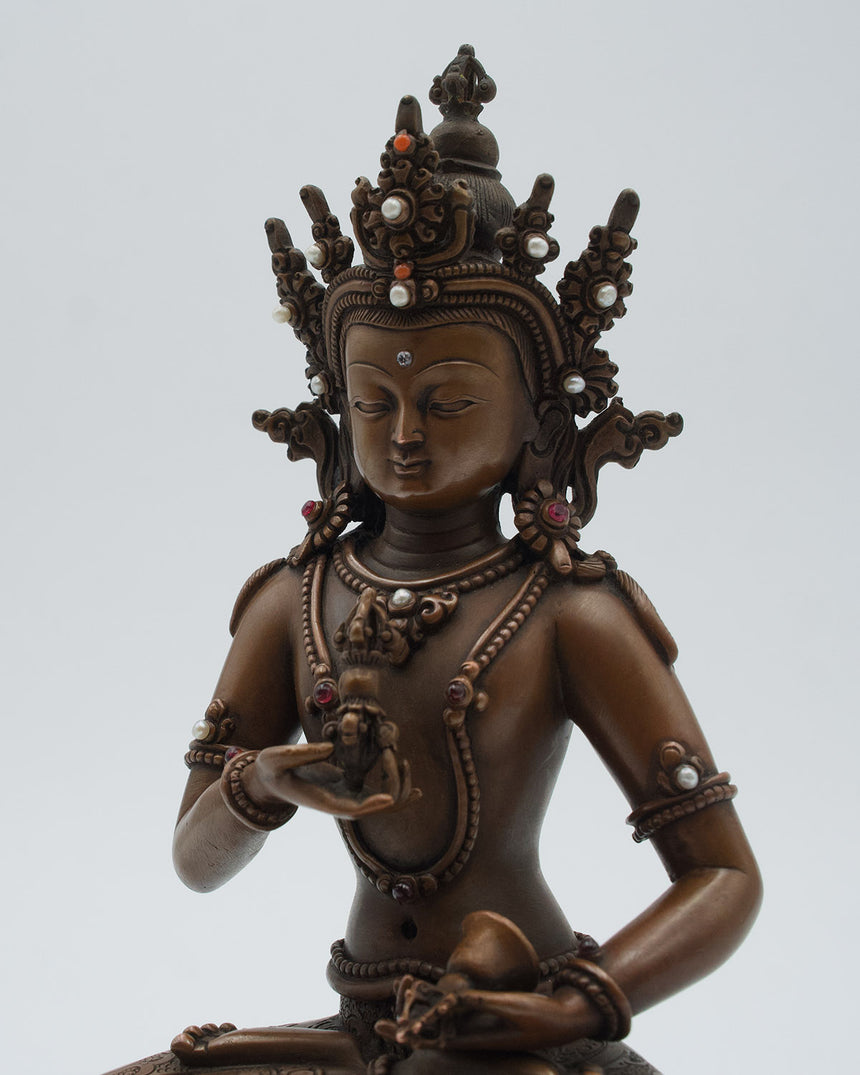 Vajrasattva Copper Oxidized Statue | Purification of Negative Karma