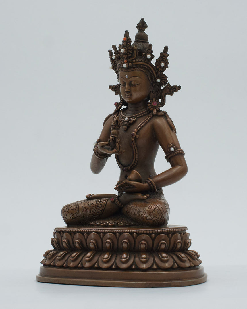 Vajrasattva Copper Oxidized Statue | Purification of Negative Karma