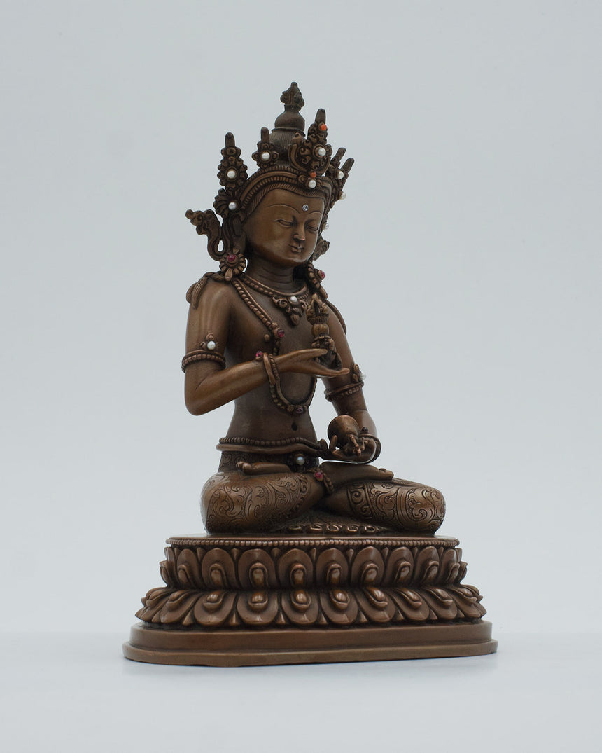 Vajrasattva Copper Oxidized Statue | Purification of Negative Karma