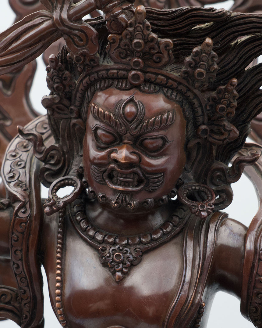 Dragon Dzambala (Kuber) Oxidized Copper Finsh Statue | Deity of Wealth and Prosperity