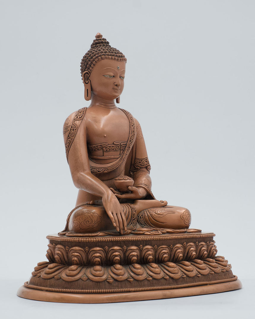 Shakyamuni Buddha with Copper Finish | For Enlightenment and Buddhist teachings