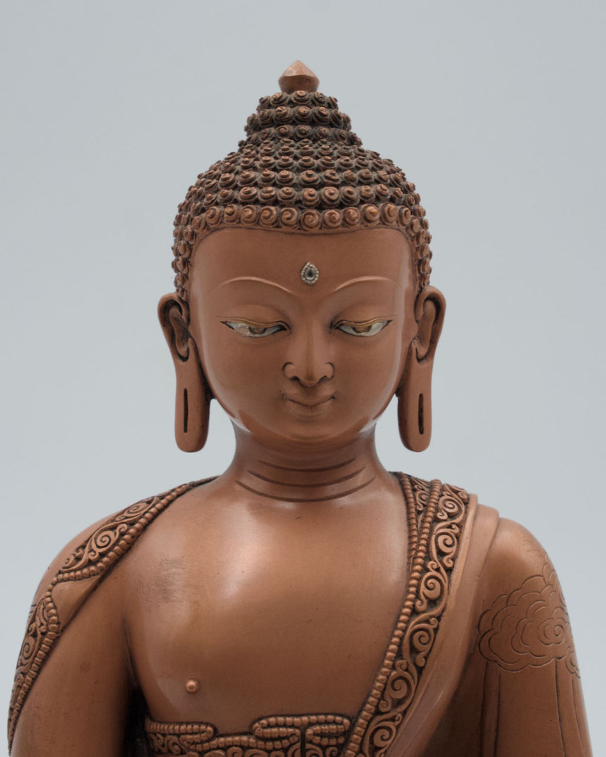 Shakyamuni Buddha with Copper Finish | For Enlightenment and Buddhist teachings