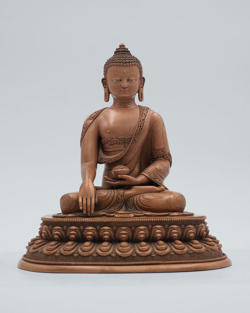 Shakyamuni Buddha with Copper Finish | For Enlightenment and Buddhist teachings