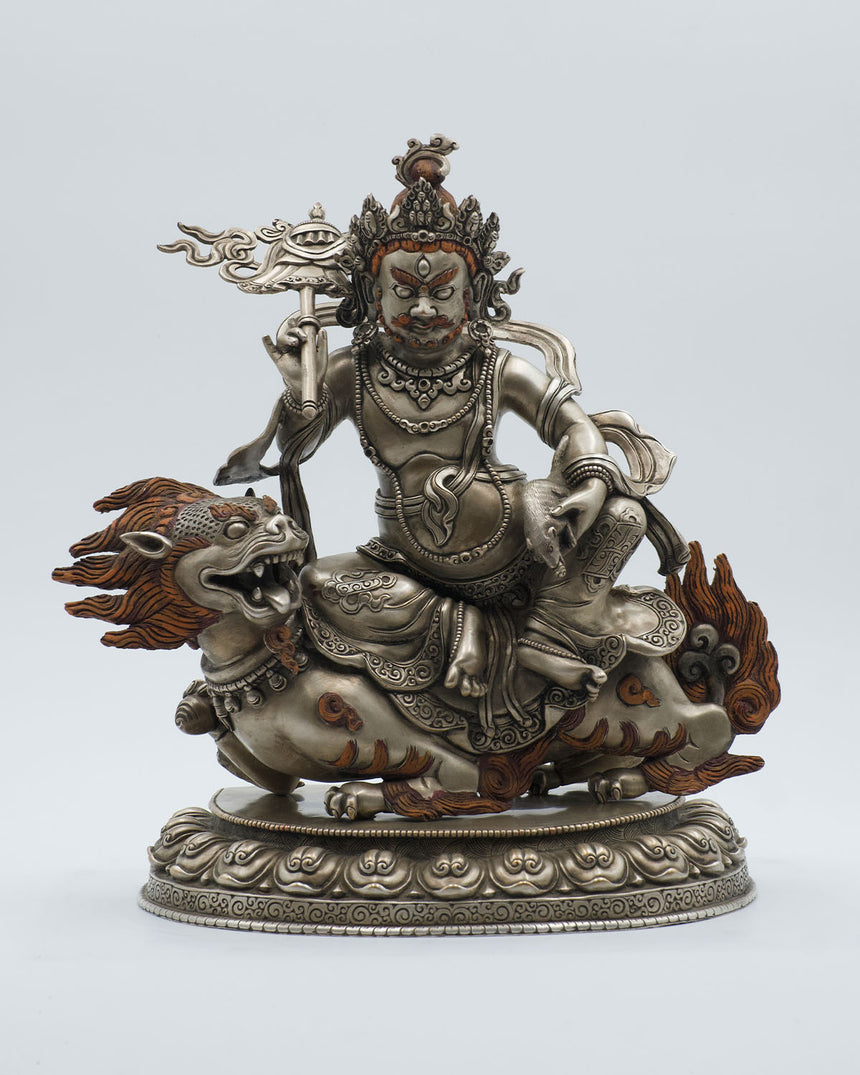 Lion Kuber Dzambala Copper Statue | God of wealth and prosperity