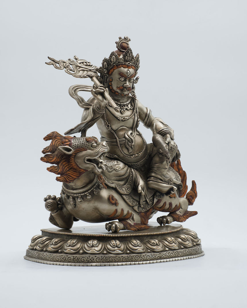 Lion Kuber Dzambala Copper Statue | God of wealth and prosperity