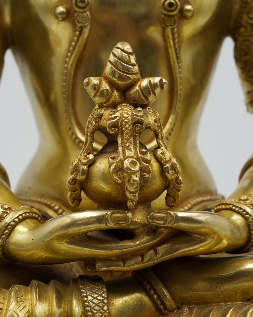 Aparmita Statue With Gold Finish | Deity of Infinite life and wisdom