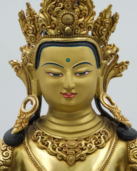 Aparmita Statue With Gold Finish | Deity of Infinite life and wisdom