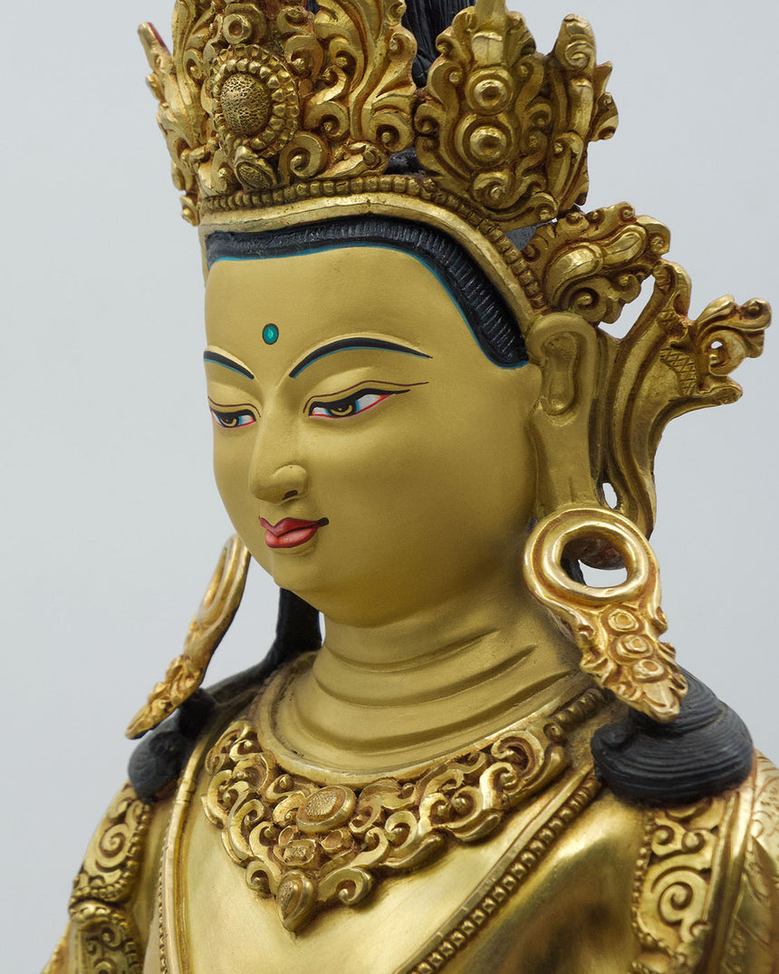 Aparmita Statue With Gold Finish | Deity of Infinite life and wisdom