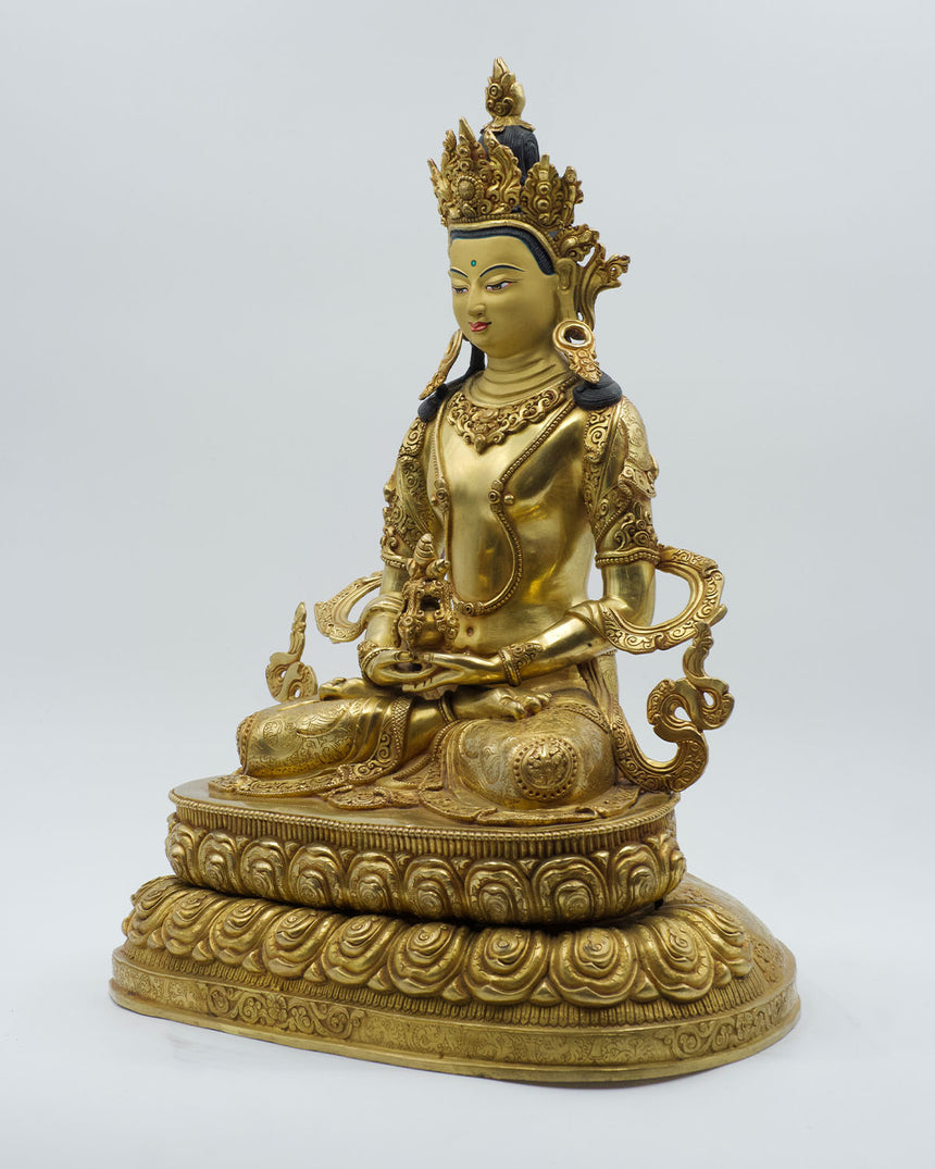 Aparmita Statue With Gold Finish | Deity of Infinite life and wisdom