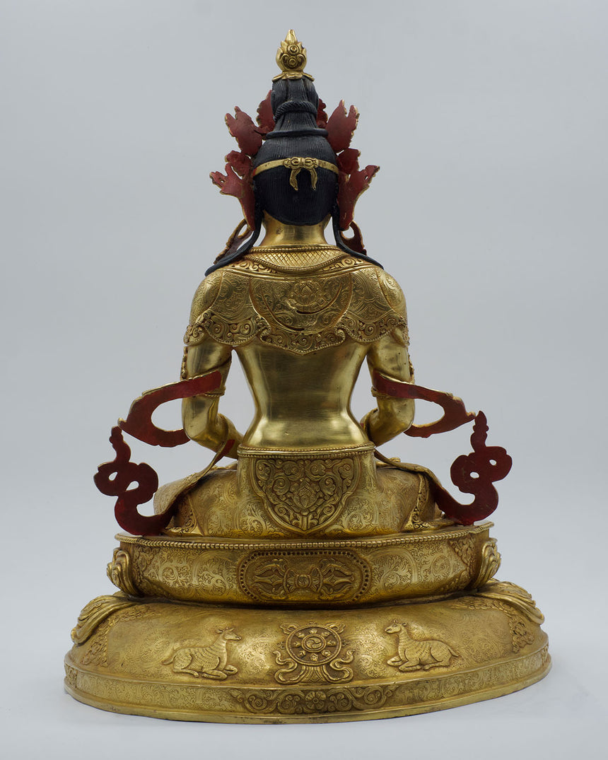 Aparmita Statue With Gold Finish | Deity of Infinite life and wisdom