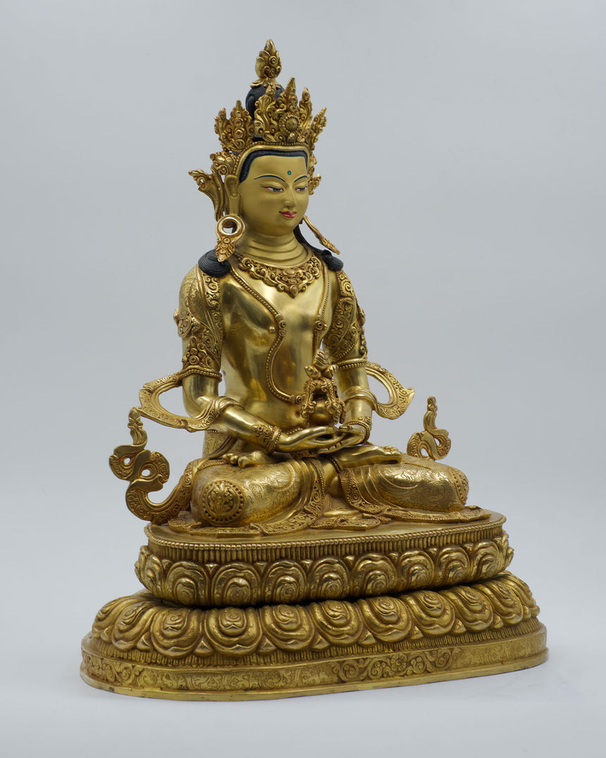 Aparmita Statue With Gold Finish | Deity of Infinite life and wisdom