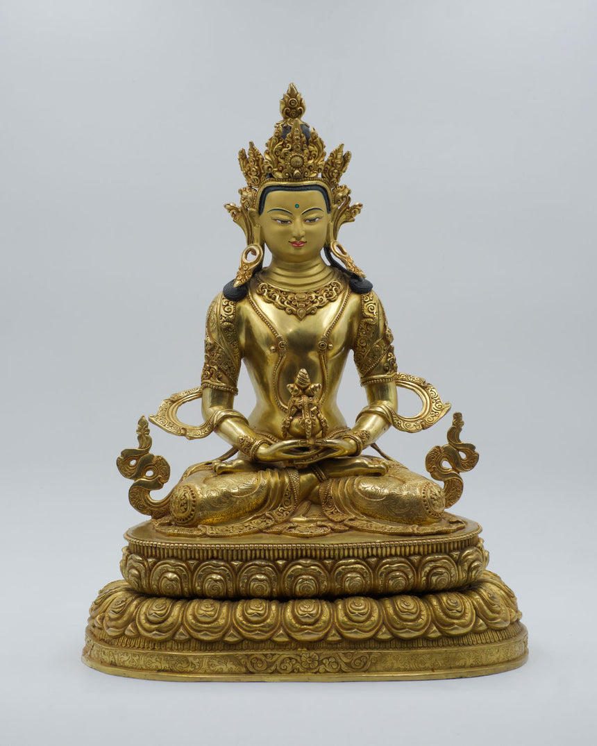 Aparmita Statue With Gold Finish | Deity of Infinite life and wisdom