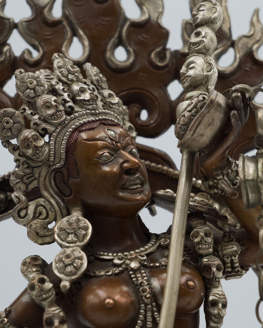 Vajrayogini Oxidized Copper Statue | Female Deity of Enlightenment