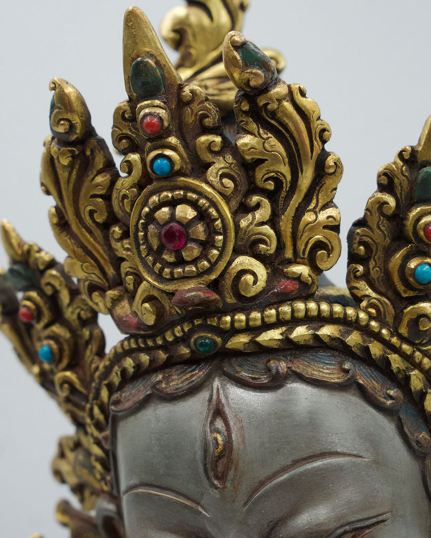 Chhatra Tara Silver Copper Statue | Tara of Protection