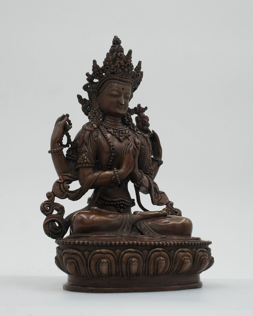 Chenrezig Copper Statue | Compassion of all Buddhas