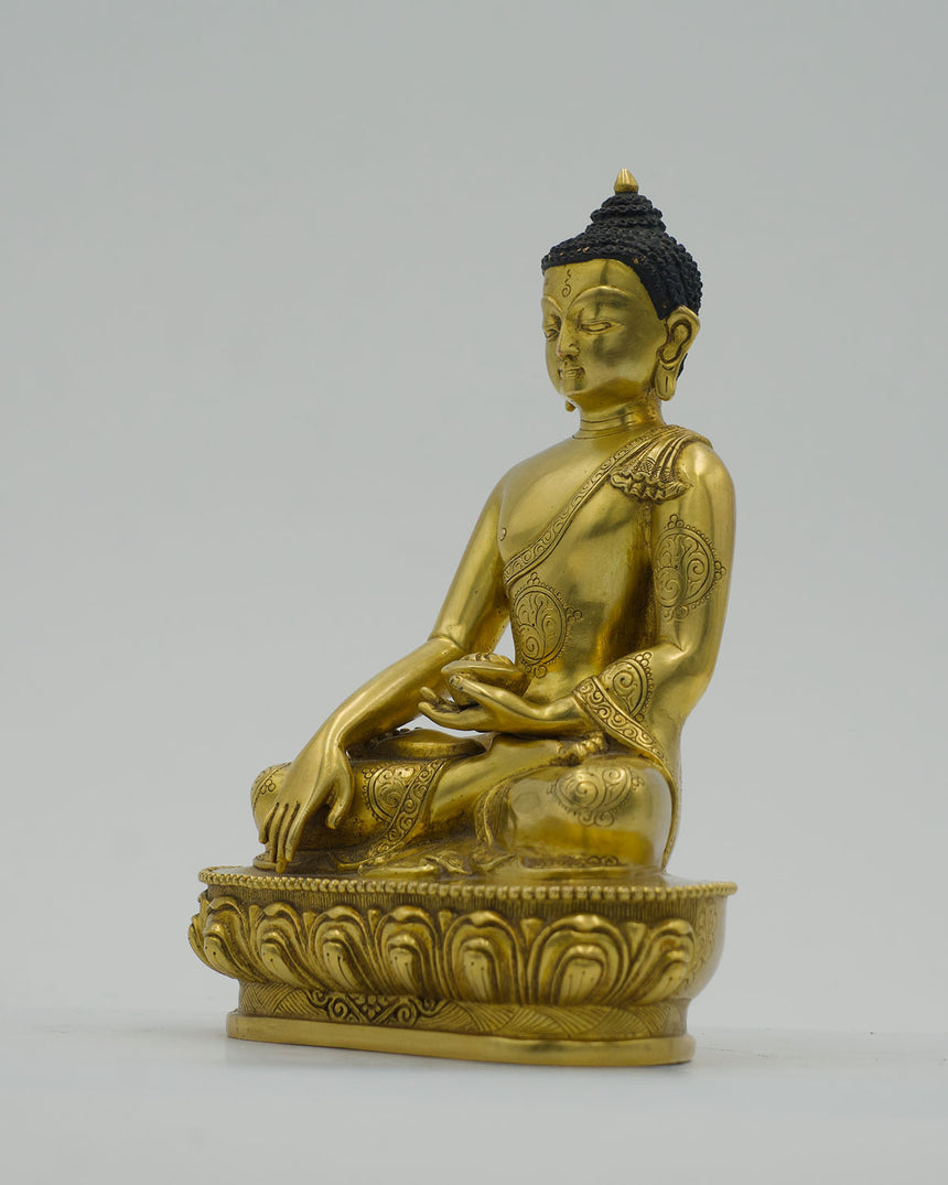 Shakyamuni Buddha with Gold Finish | For Enlightenment and Buddhist teachings