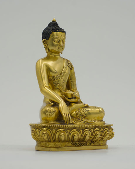 Shakyamuni Buddha with Gold Finish | For Enlightenment and Buddhist teachings