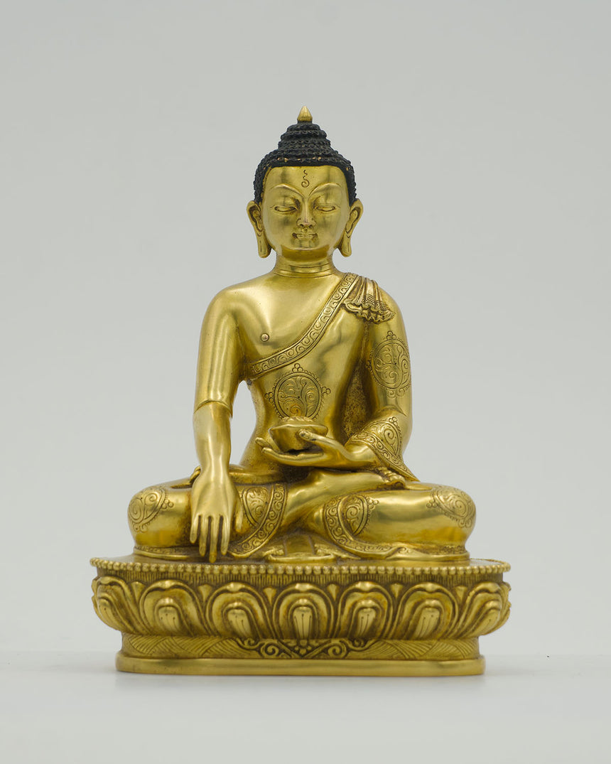 Shakyamuni Buddha with Gold Finish | For Enlightenment and Buddhist teachings