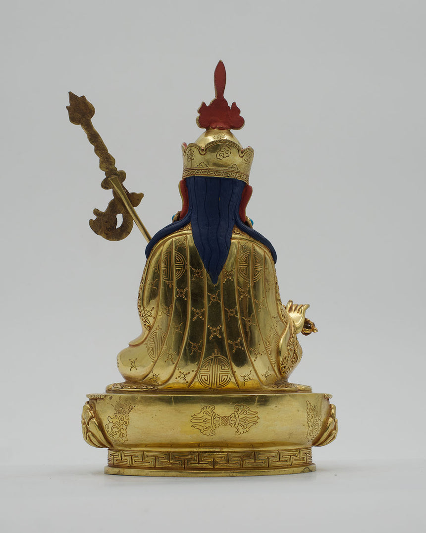 Padmasambhav | Guru Rinpoche Copper Statue with Gold Finish | Founder of Tibetan Buddhism