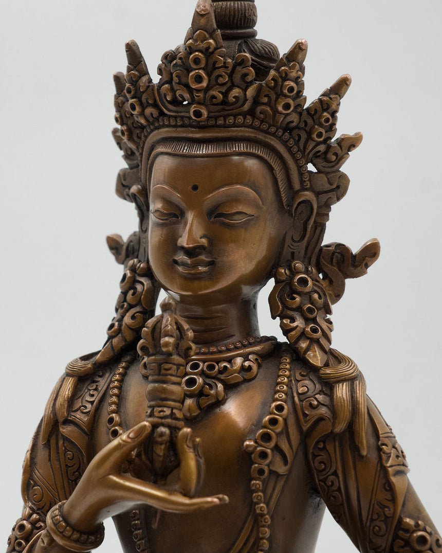 Vajrasattva Oxidized Copper Statue | Deity of Purification and Cleansing of Negative Karma