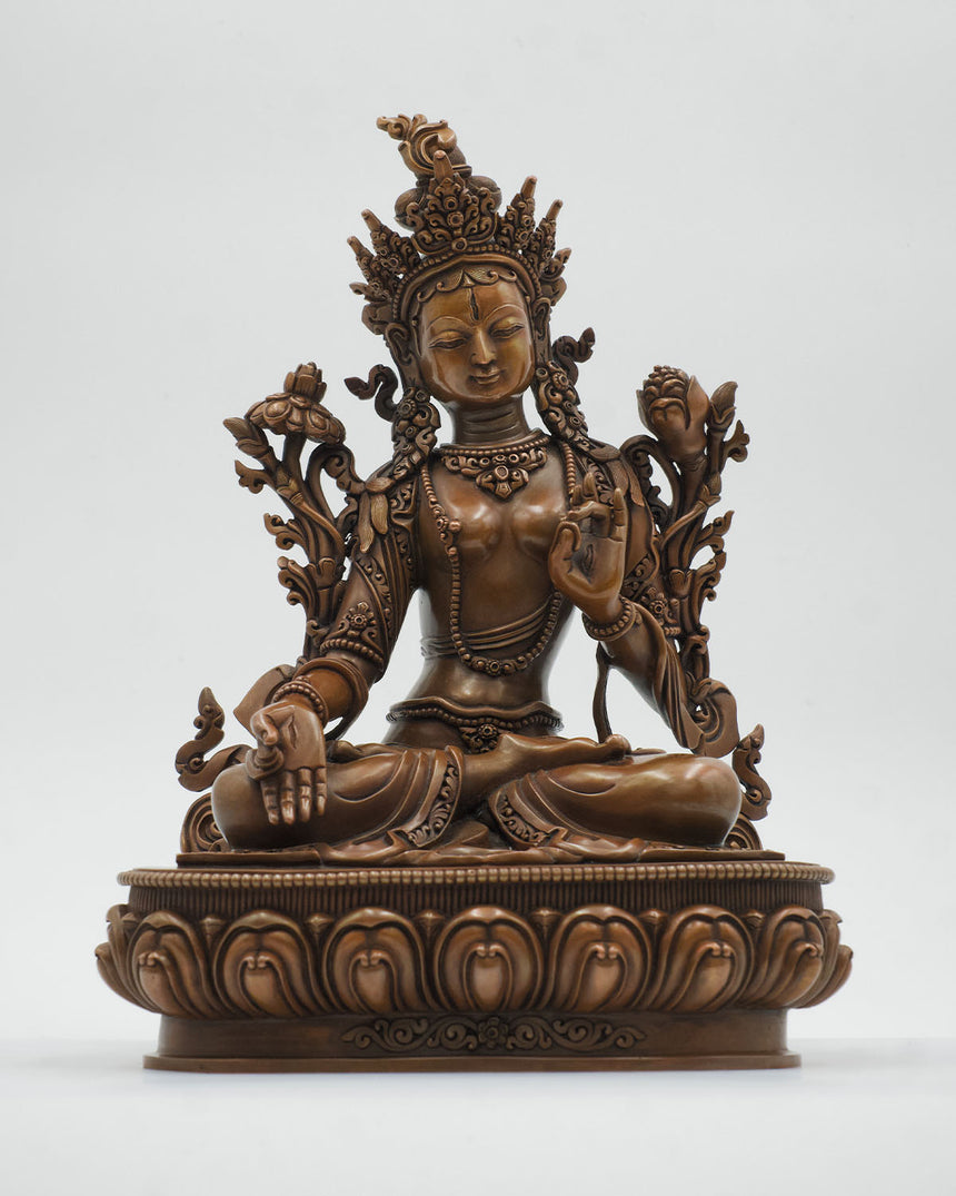 White Tara Oxidized Copper | Goddess of Longevity, Healing, and Protection